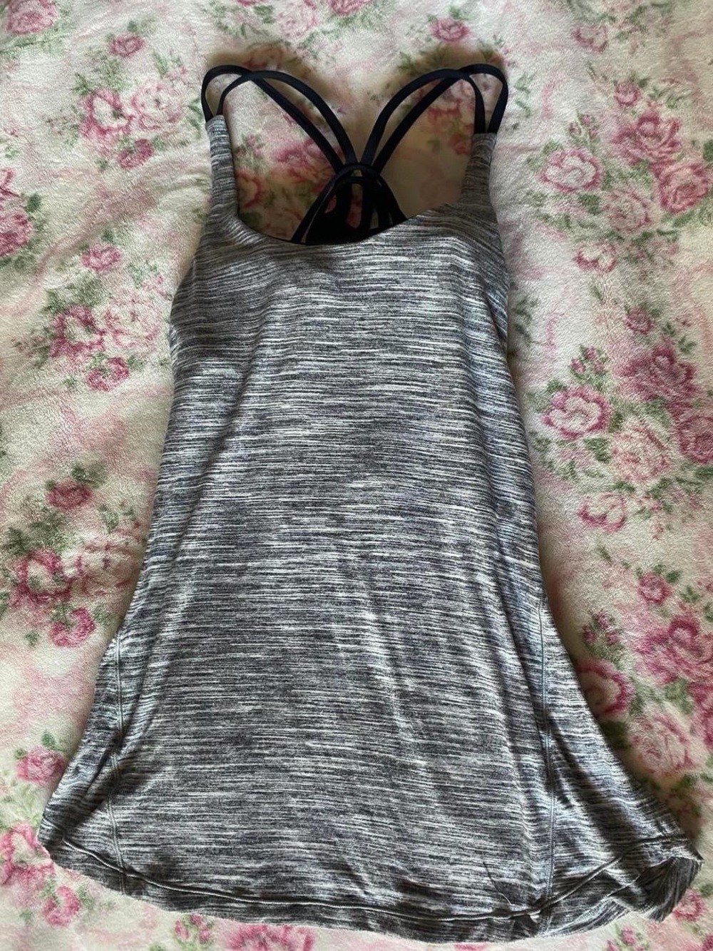 lululemon athletica Gray Heather Strappy Performance Tank